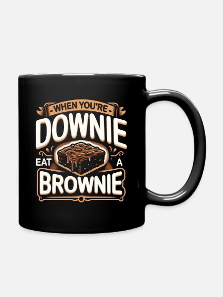 Brownie Spruch - Tasse einfarbig - Schwarz