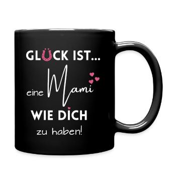 liebevolles Geschenk für die Mami zum Muttertag - Tasse einfarbig - Schwarz - Rechts