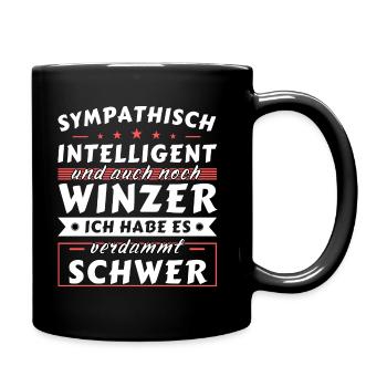 Sympathisch und intelligent - Winzer Edition - Tasse einfarbig - Schwarz - Rechts