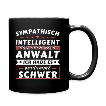 Sympathisch und intelligent - Anwalt Edition - Tasse einfarbig - Schwarz - Rechts