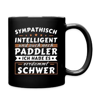 Sympathisch und intelligent - Paddler Edition - Tasse einfarbig - Schwarz - Rechts