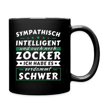 Sympathisch und intelligent - Zocker Edition - Tasse einfarbig - Schwarz - Rechts