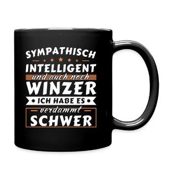 Sympathisch und intelligent - Winzer Edition - Tasse einfarbig - Schwarz - Rechts