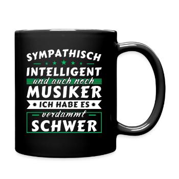 Sympathisch und intelligent - Musiker Edition - Tasse einfarbig - Schwarz - Rechts
