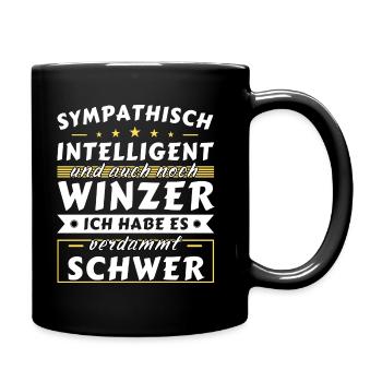 Sympathisch und intelligent - Winzer Edition - Tasse einfarbig - Schwarz - Rechts