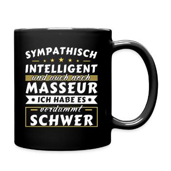 Sympathisch und intelligent - Masseur Edition - Tasse einfarbig - Schwarz - Rechts