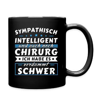 Sympathisch und intelligent - Chirurg Edition - Tasse einfarbig - Schwarz - Rechts