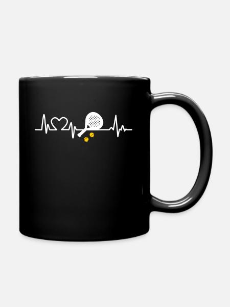 i love padel heartbeat - Mug uni - noir