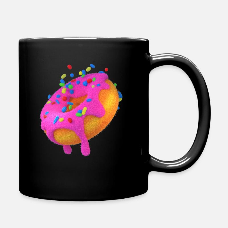 Plüschdonut - Tasse einfarbig - Schwarz