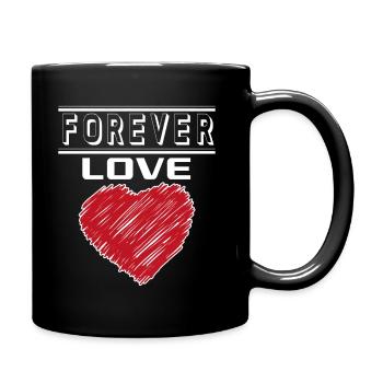 Liebe Forever I Love You Herz Hearts Wahre Liebe - Tasse einfarbig - Schwarz - Rechts
