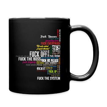 Fuck off - Tasse einfarbig - Schwarz - Rechts
