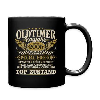 Oldtimer Baujahr 2005 Jahrgang Geburtstag Geschenk - Tasse einfarbig - Schwarz - Rechts