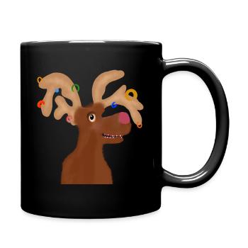 Rudolph das Rentier Piercing - Tasse einfarbig - Schwarz - Rechts