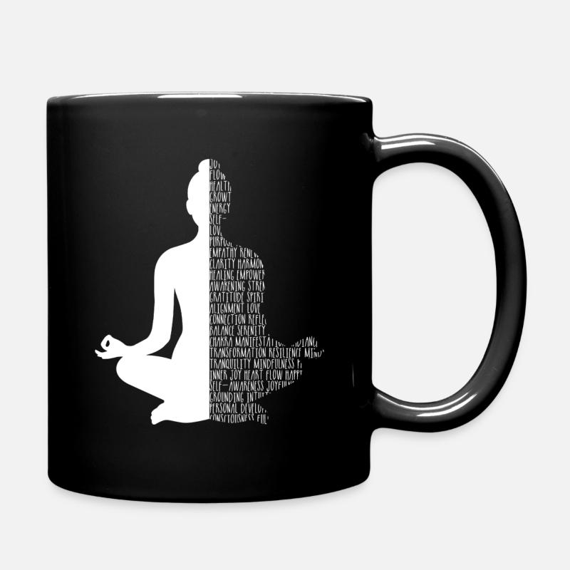 Yoga, Meditation, Lotussitz, new age Design, - Tasse einfarbig - Schwarz