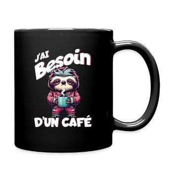 J'ai besoin d'un café - Mug uni - noir - Droite