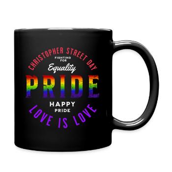 Love is Love, Gay Pride, LGBTQ+ - Full Colour Mug - black - Right