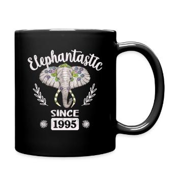 Elephantastic since 1995, Elephant Head Decorated - Full Colour Mug - black - Right