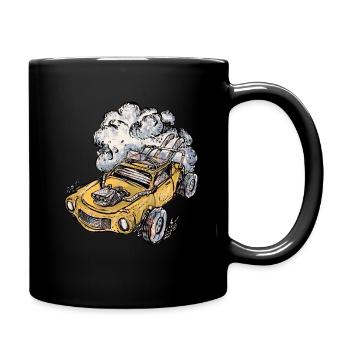 La voiture jaune en fuite - Mug uni - noir - Droite