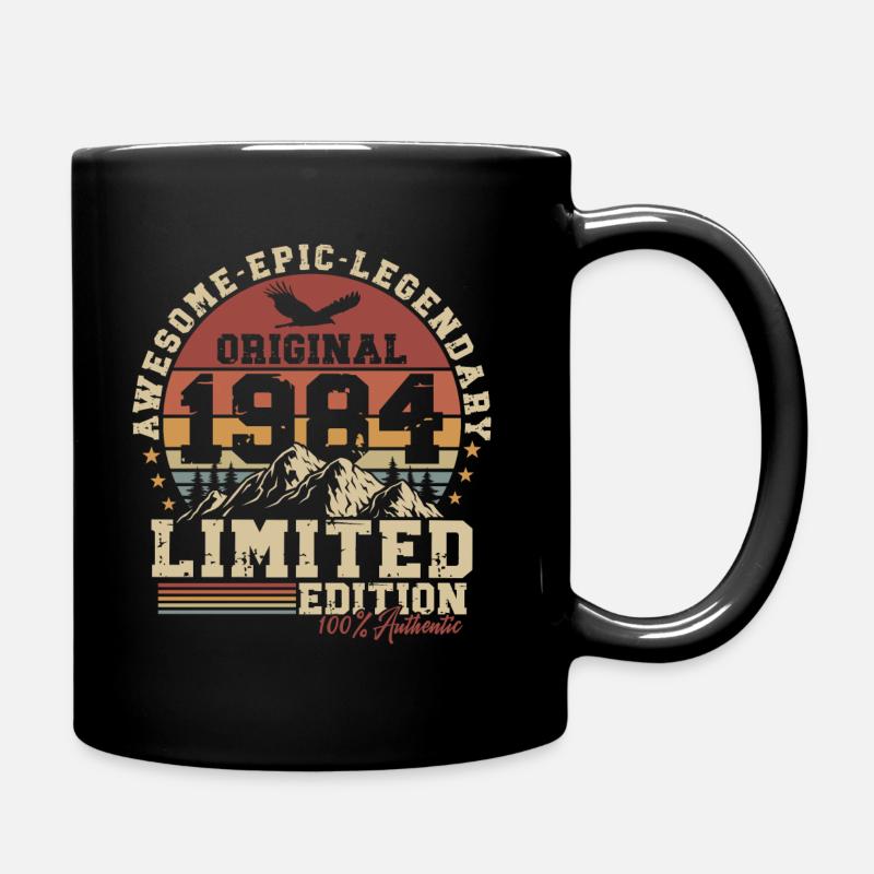 1984 geboren Vintage Retro Geburtstag Geschenk - Tasse einfarbig - Schwarz