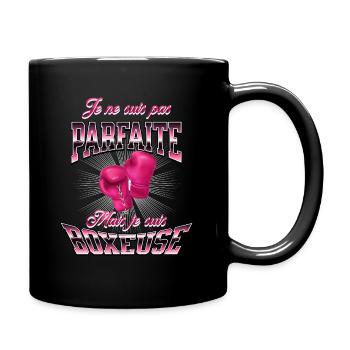 Cadeau original pour boxeuse, Boxe féminine, - Mug uni - noir - Droite