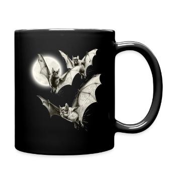 Retro Vampire Bat Shirt for Halloween Party - Full Colour Mug - black - Right