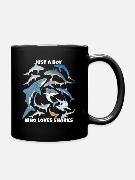 Juste un garçon qui aime les requins - Mug uni - noir