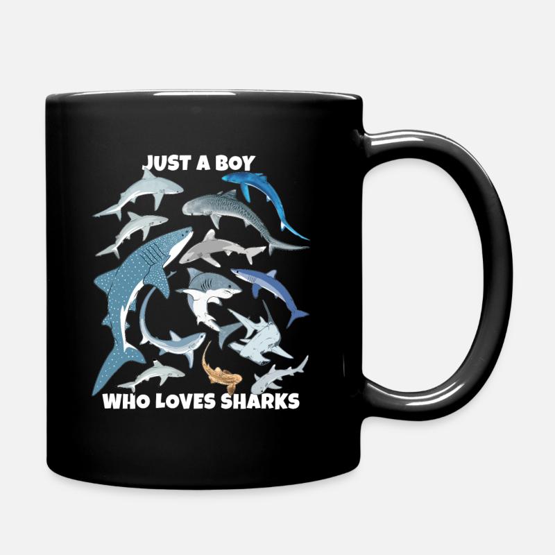 Just a boy who loves sharks - Tasse einfarbig - Schwarz