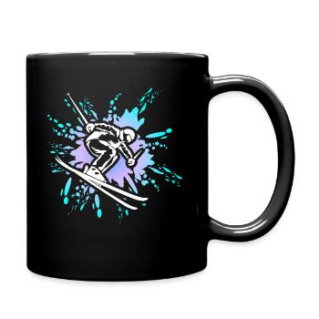 Skiing Ski Holiday Winter Sports Gift - Full Colour Mug - black - Right
