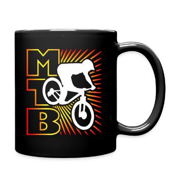 MTB Downhill Mountain Biker Gift - Full Colour Mug - black - Right