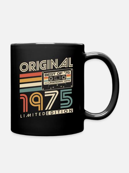 1975 Vintage Born Vintage Rétro Anniversaire - Mug uni - noir