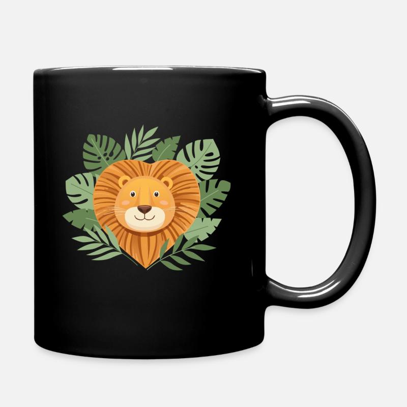 Lion souriant - Mug uni - noir