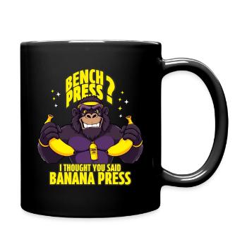 Gorilla – Banana Press statt Bench Press - Tasse einfarbig - Schwarz - Rechts