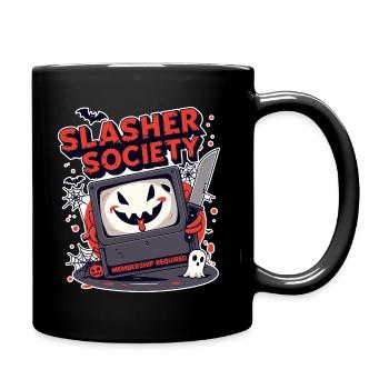 Slasher Society - Conception de télévision effrayante - Mug uni - noir - Droite