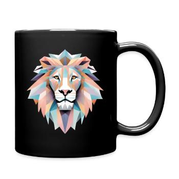 Geometric lion lion gift - Full Colour Mug - black - Right
