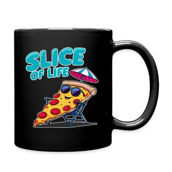 Slice of Life Pizza Relax - Tasse einfarbig - Schwarz - Rechts