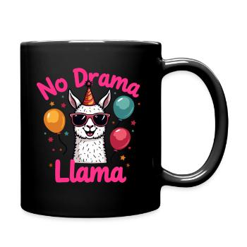 No Drama Llama Party Design - Full Colour Mug - black - Right