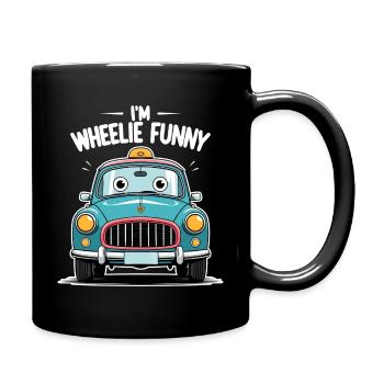 Funny retro taxi - cartoon car with character - Full Colour Mug - black - Right