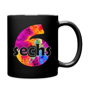 SECHS 6 JAHRE JUNGE 6. GEBURTSTAG - Tasse einfarbig - Schwarz - Rechts