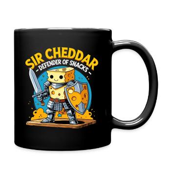 Sir Cheddar - Knight of Cheese - Full Colour Mug - black - Right