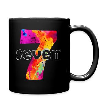 SEVEN 7 YEAR BOY 7TH BIRTHDAY - Full Colour Mug - black - Right