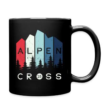 Alpen Cross 2025 - Fahrrad Wandern Routen - Tasse einfarbig - Schwarz - Rechts