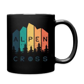 Alpen Cross 2025 - Fahrrad Wandern Routen - Tasse einfarbig - Schwarz - Rechts