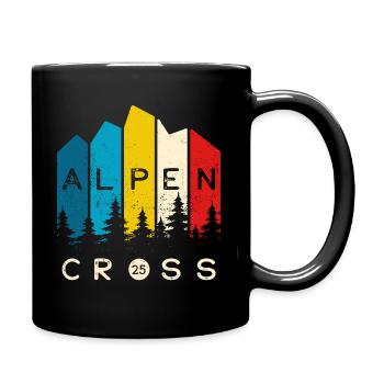 Alpen Cross 2025 - Fahrrad Wandern Routen - Tasse einfarbig - Schwarz - Rechts