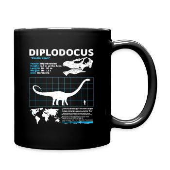 Diplodocus Data Sheet - Full Colour Mug - black - Right