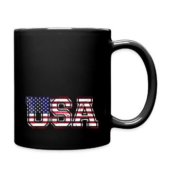 USA Vereinigte Staaten - Tasse einfarbig - Schwarz - Rechts