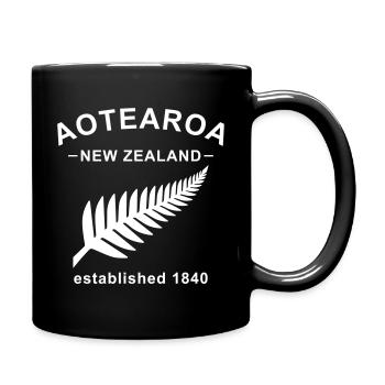 New Zealand - Tasse einfarbig - Schwarz - Rechts