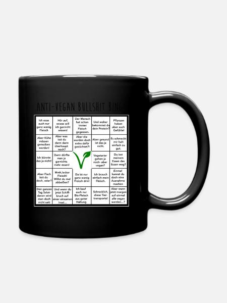 Anti vegan Bullshit Bingo - Tasse einfarbig - Schwarz