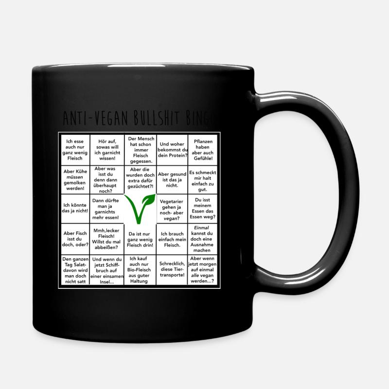 Anti vegan Bullshit Bingo - Tasse einfarbig - Schwarz