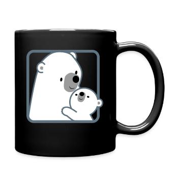 Polar Bear Mother and Child- Cheerful Madness!! - Full Colour Mug - black - Right