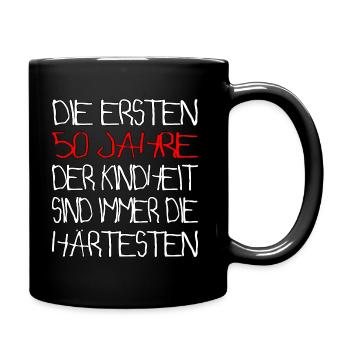 50 Jahre 50.Geburtstag - Tasse einfarbig - Schwarz - Rechts